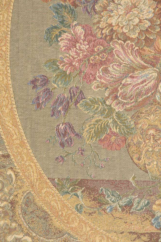 Floral Composition in Cream Italian Wall Tapestry