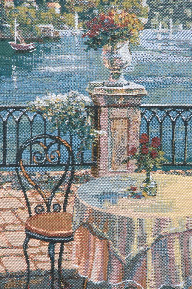 Trattoria Table for Two Belgian Wall Tapestry