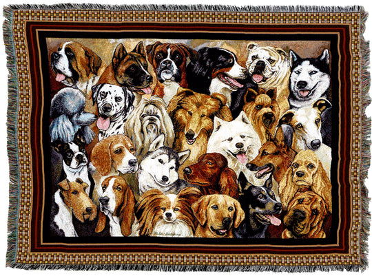 Man's Best Friend Dog Collage Throw