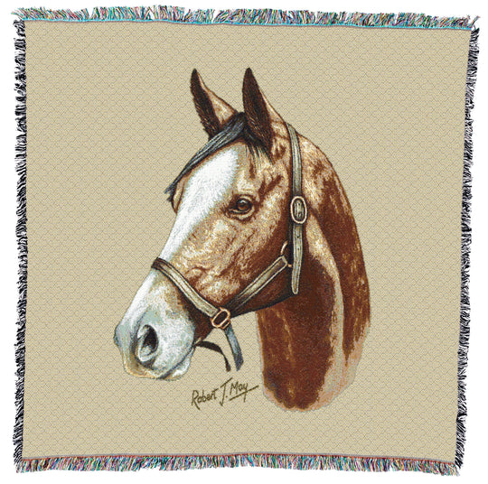 Thoroughbred Horse Light Brown Small Throw
