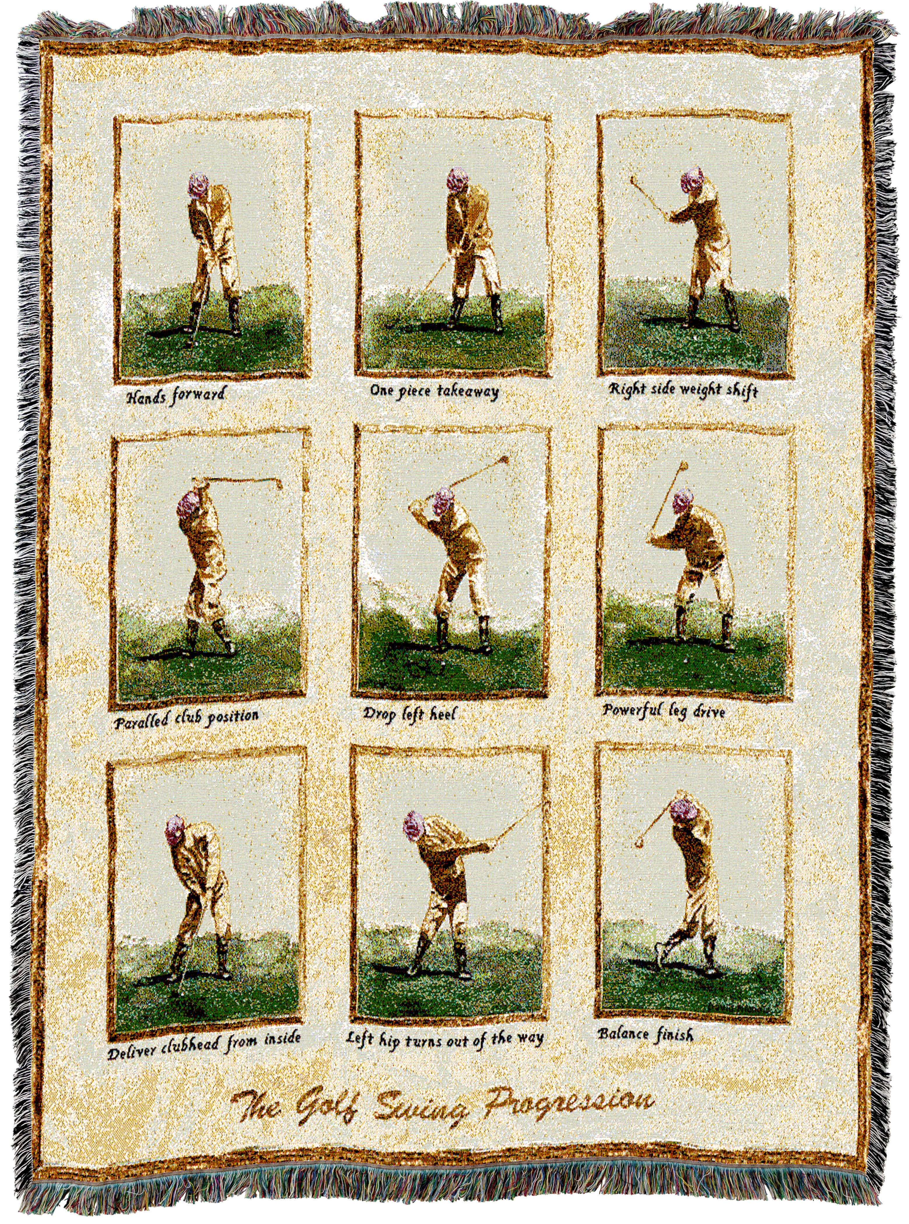 Golf Swing Throw | Classic Jacquard Woven Textile Throw