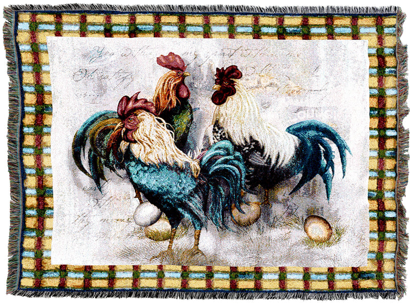 Rooster Trio Throw