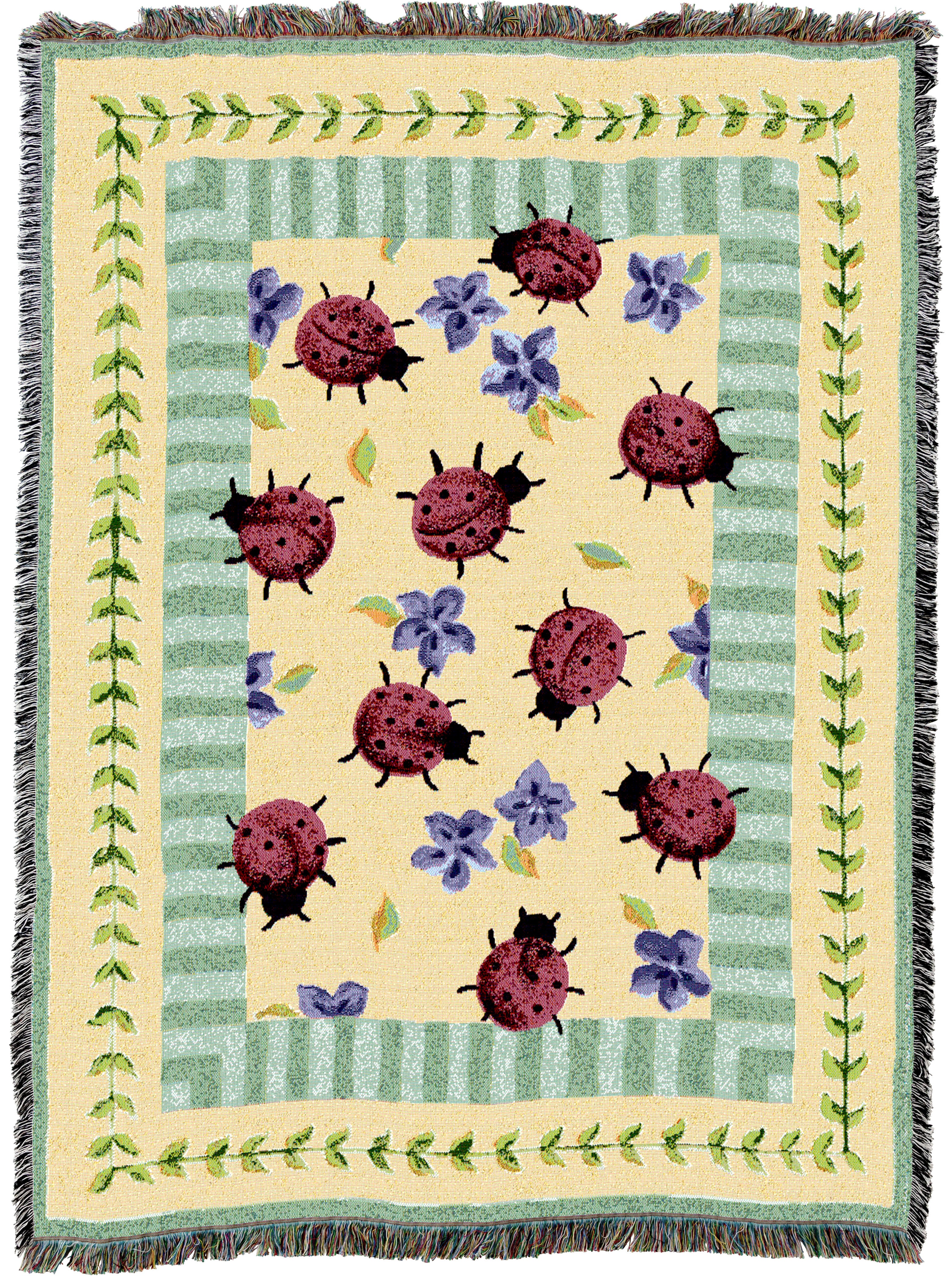 Insect Pattern Throw Lady Bug Garden Throw