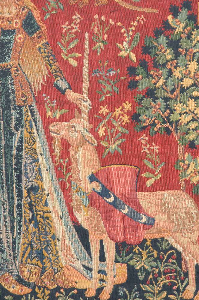 Dame a La Licorne Sens du Toucher Belgian Wall Tapestry