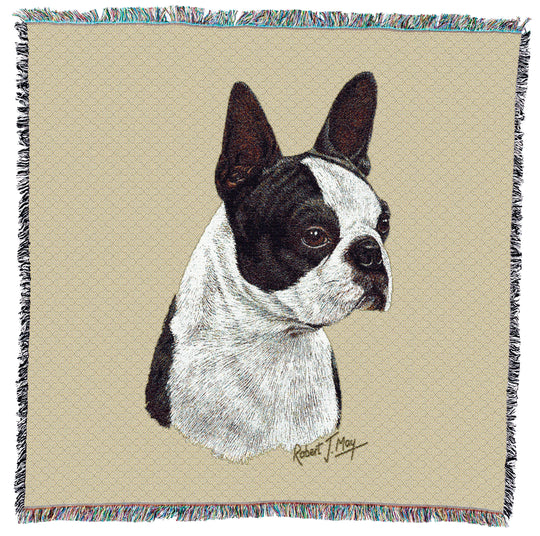Boston Terrier Black Small Throw