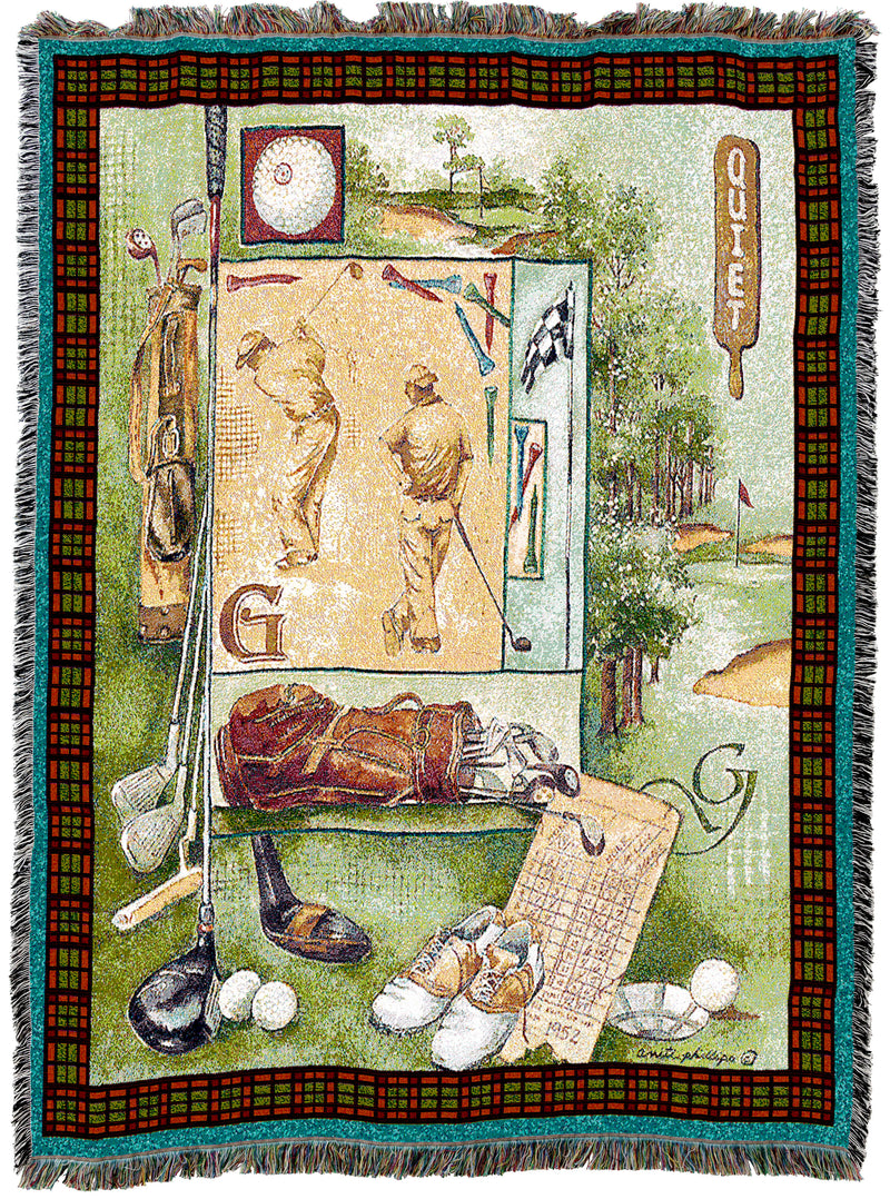 Quiet Golf Lover Tapestry Throw