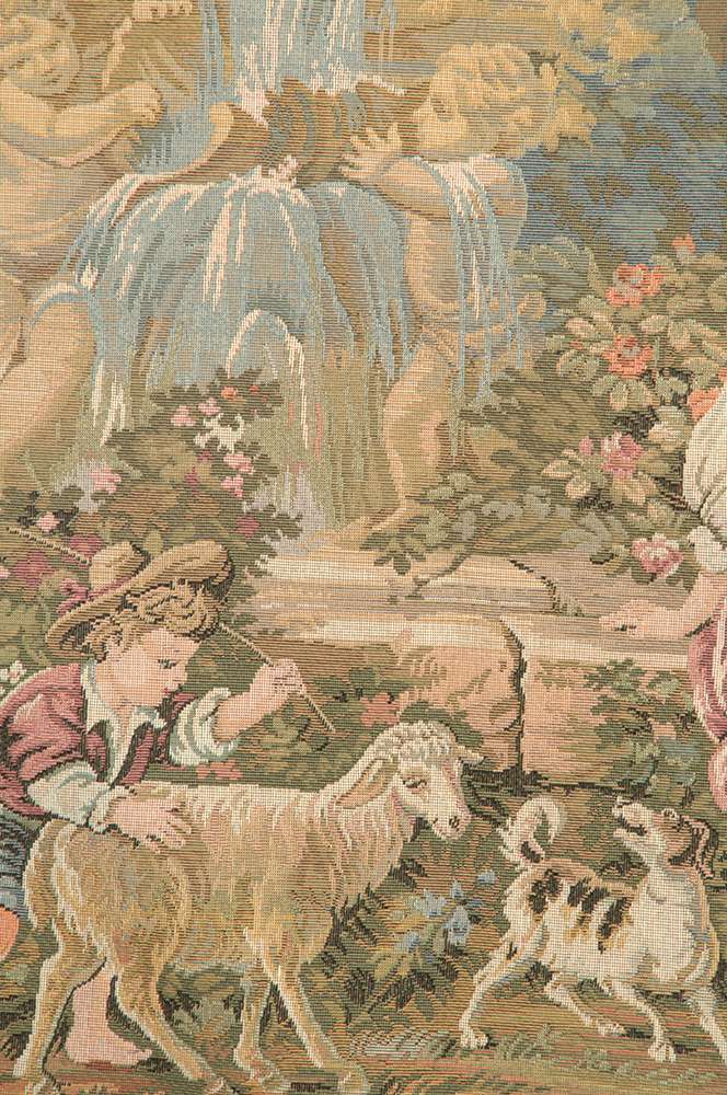 Fountain by the Lake Italian Wall Tapestry