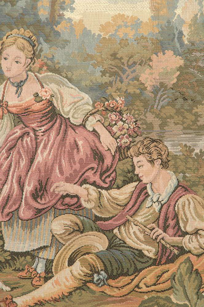 Fountain by the Lake Italian Wall Tapestry