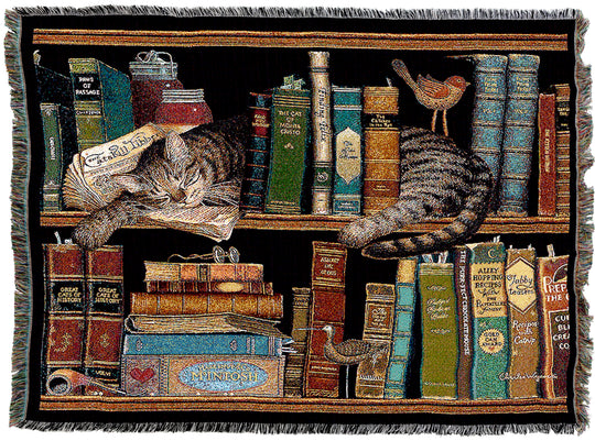 Max In The Stacks Tapestry Throw