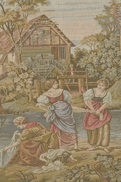 Washing Day at the Mill Italian Wall Tapestry