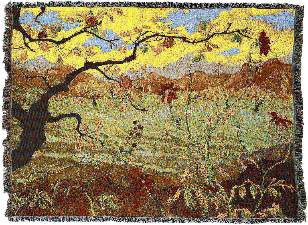 Apple Tree With Red Fruit Throw