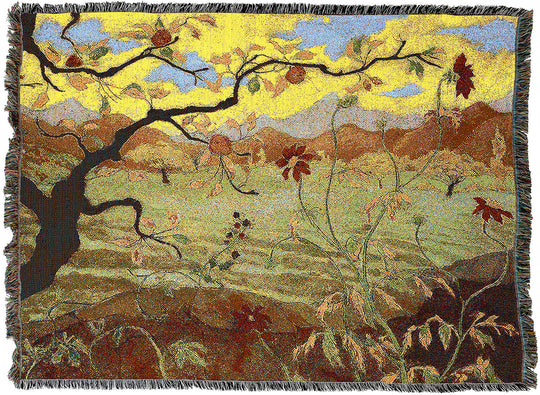 Apple Tree With Red Fruit Throw