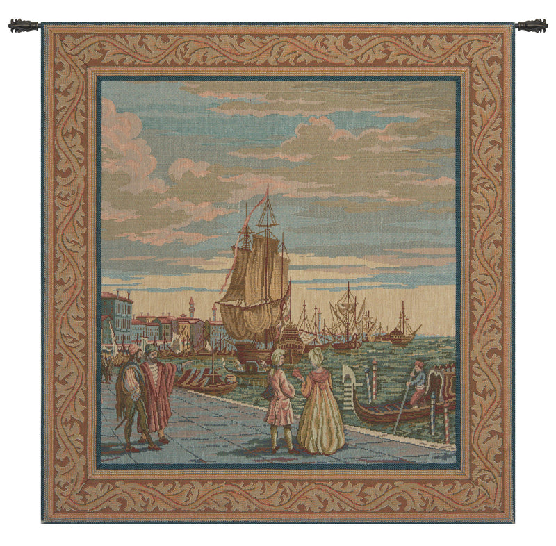 Lagoon Scene in Venice Italian Wall Tapestry