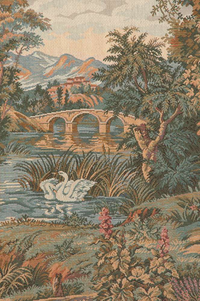 Swan in the Lake Italian Wall Tapestry