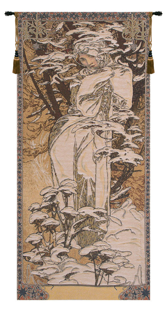 Mucha Winter European Wall Tapestry