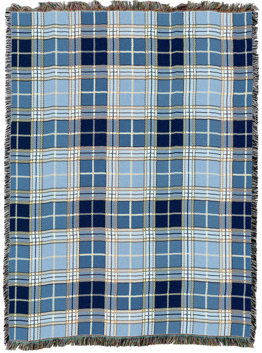 Blue Bell Plaid Tartan Throw