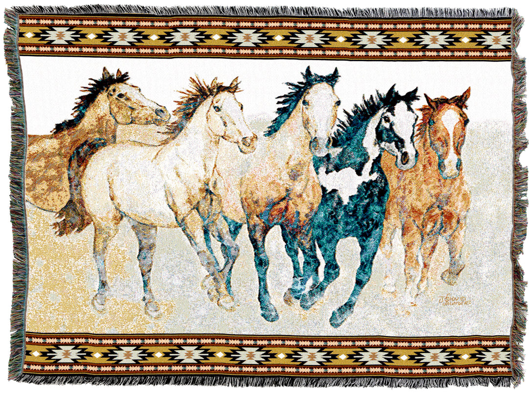 Steppin Out Wild Horses Western Throw