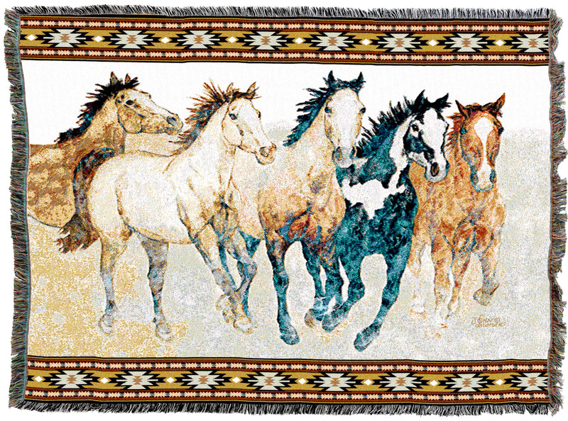 Steppin Out Wild Horses Western Throw
