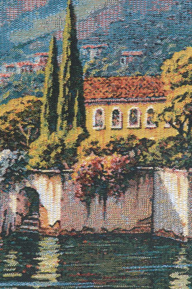 Lake Como Varenna Reflections Mini Belgian Wall Tapestry