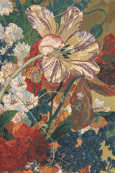 Terracotta Floral Bouquet Gold Belgian Wall Tapestry