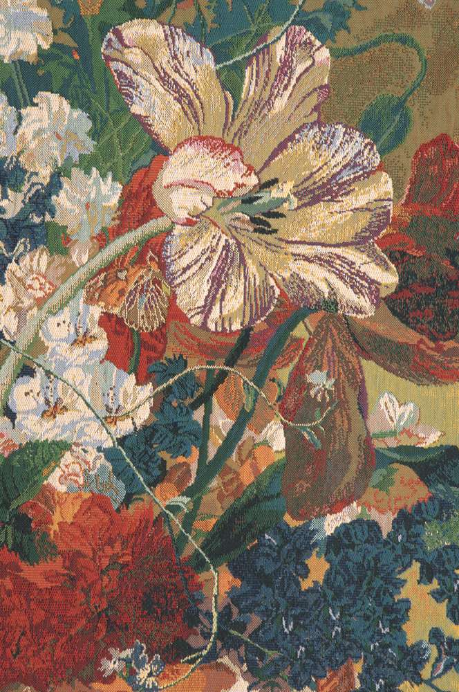 Terracotta Floral Bouquet Gold Belgian Wall Tapestry