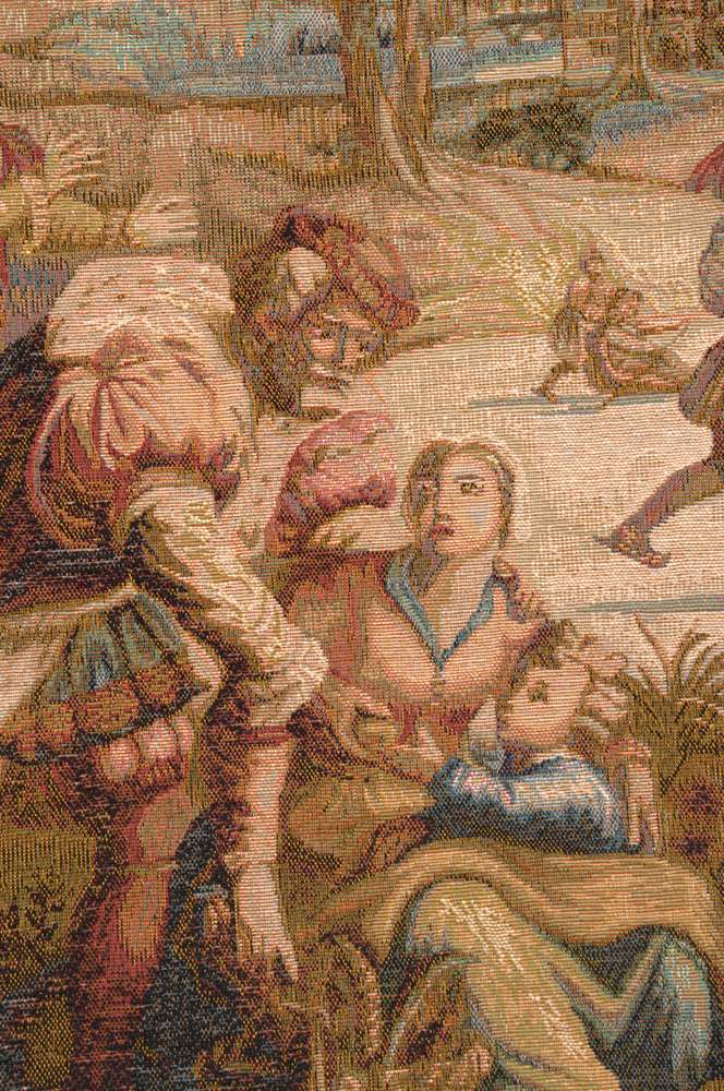 Ice Skaters Horizontal French Wall Tapestry