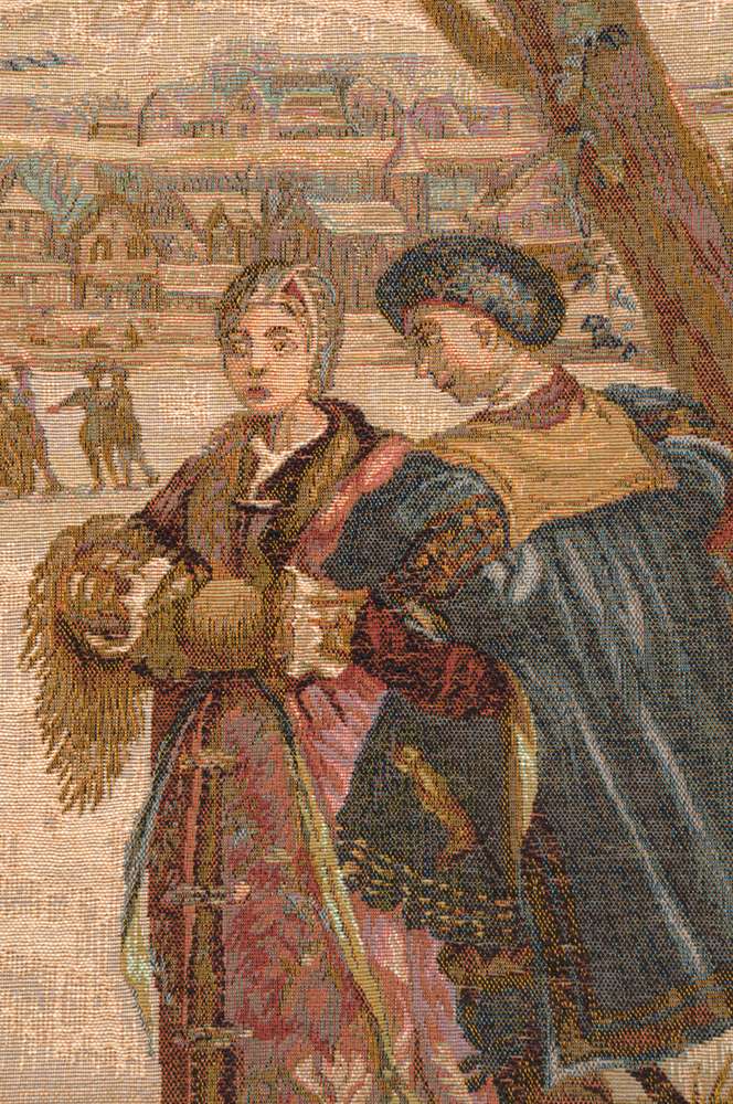 Ice Skaters Horizontal French Wall Tapestry
