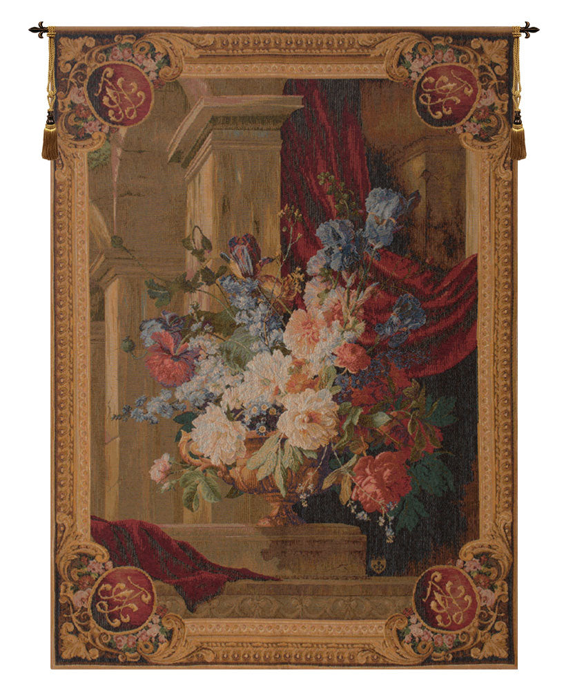 Bouquet Et Architecture Vertical French Wall Tapestry