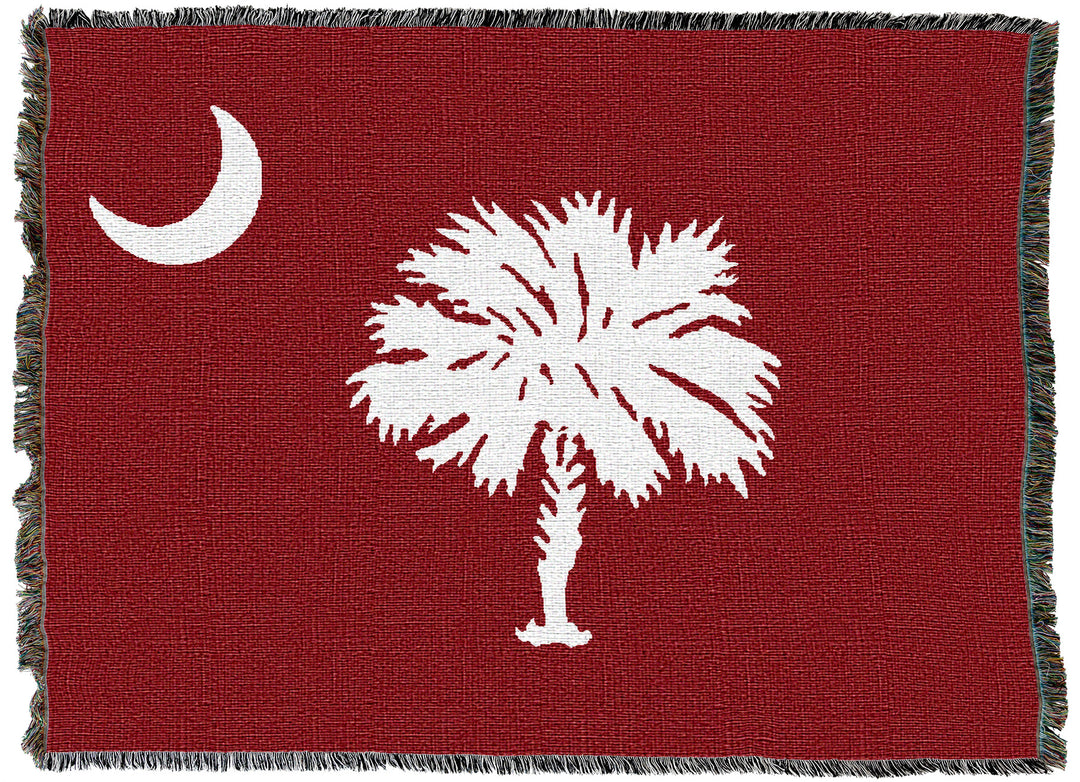 South Carolina Palmetto Moon Red Throw