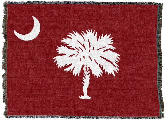South Carolina Palmetto Moon Red Throw