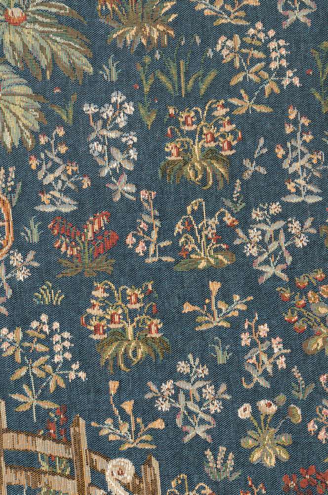 Licorne Captive Blue French Wall Tapestry