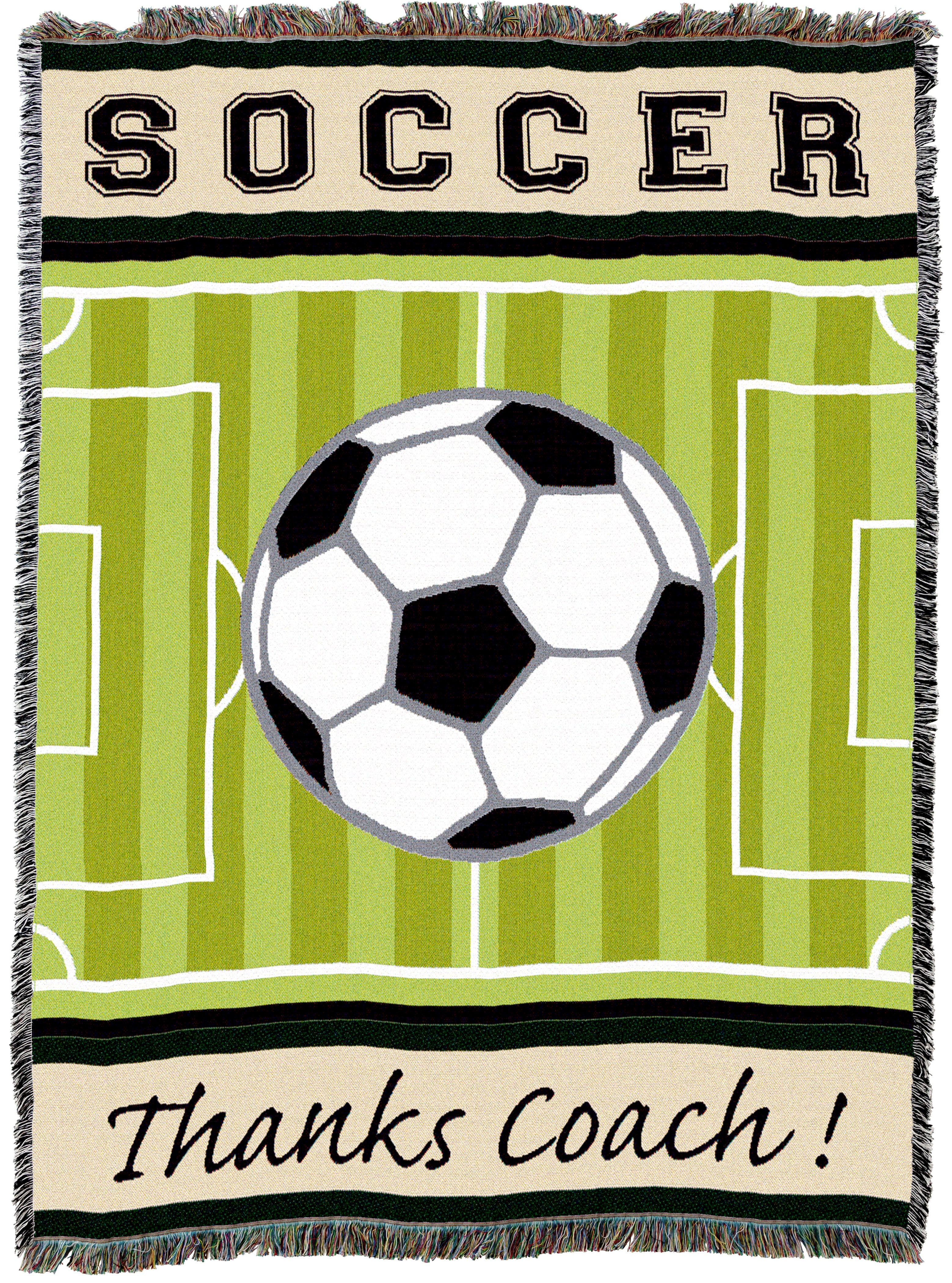 Thanks Coach Soccer Throw – Quality Tapestries Inc.