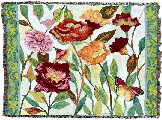 Poppy Garden Tapestry Throw