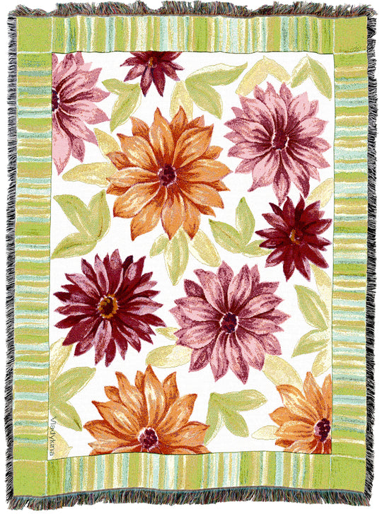 Dahlias Tapestry Throw
