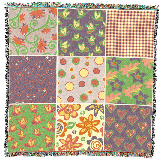 Nine Patch Flower Small Throw