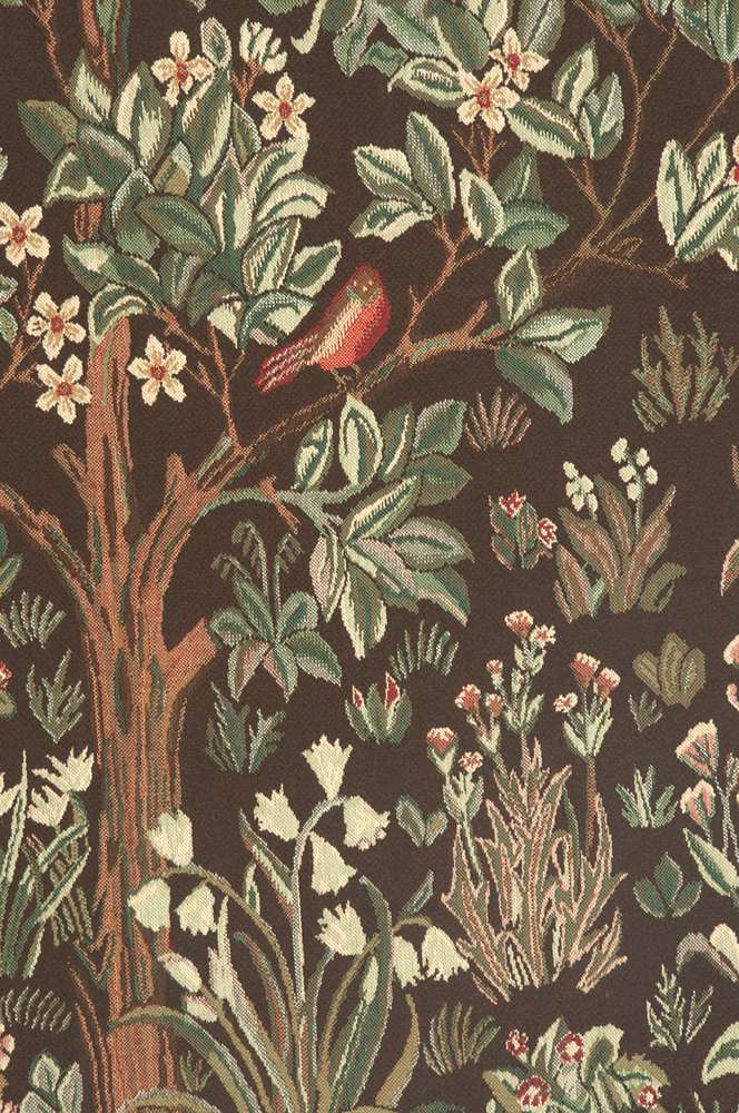Tree of Life Brown William Morris Belgian Wall Tapestry