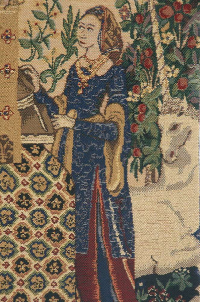 Lady and the Unicorn Organ Beige Belgian Wall Tapestry