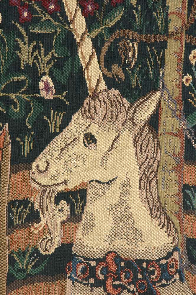 Unicorn In Captivity II Belgian Wall Tapestry