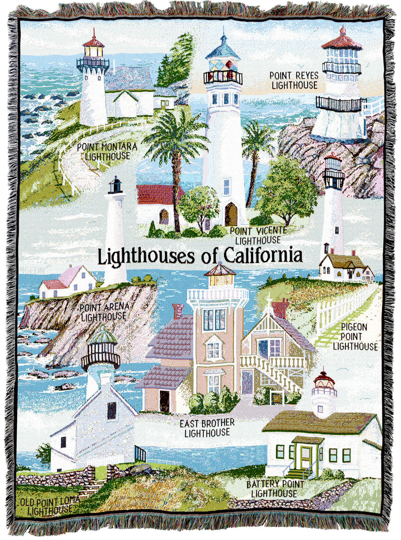 Lighthouses of California Throw
