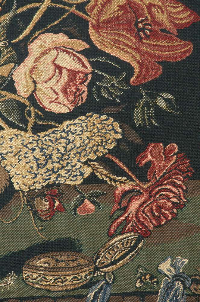 Mignon Bouquet Black Belgian Wall Tapestry