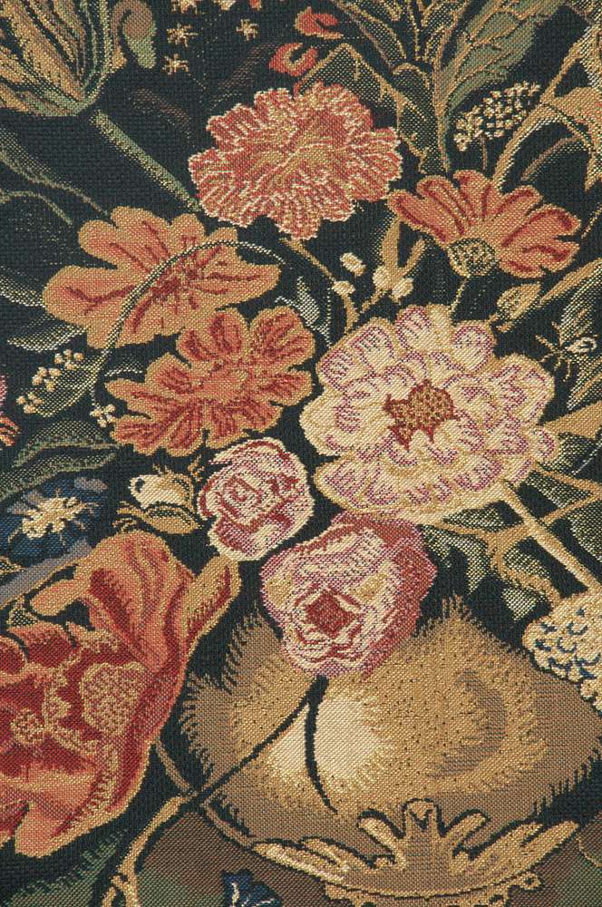 Mignon Bouquet Black Belgian Wall Tapestry