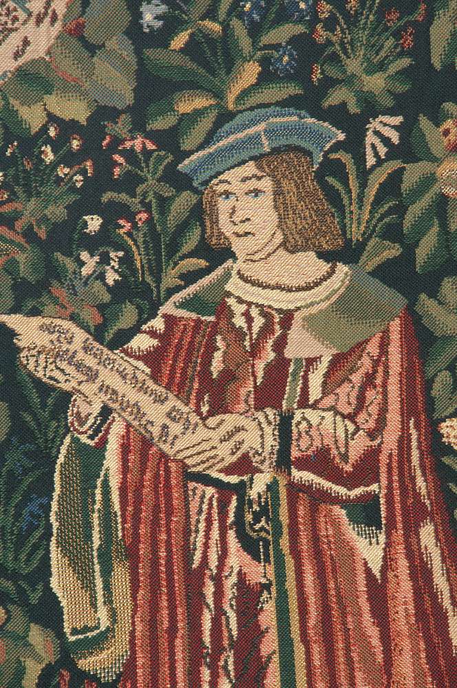 Reading in the Garden Belgian Wall Tapestry