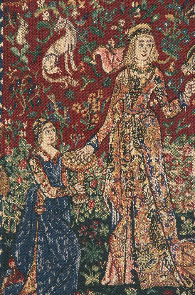 Lady and the Unicorn Taste with Border Belgian Wall Tapestry