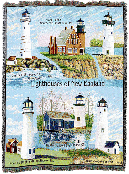 Lighthouses of New England Throw