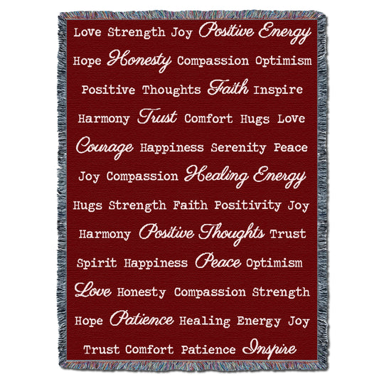 Word Hugs Dark Red 54X70 Throw