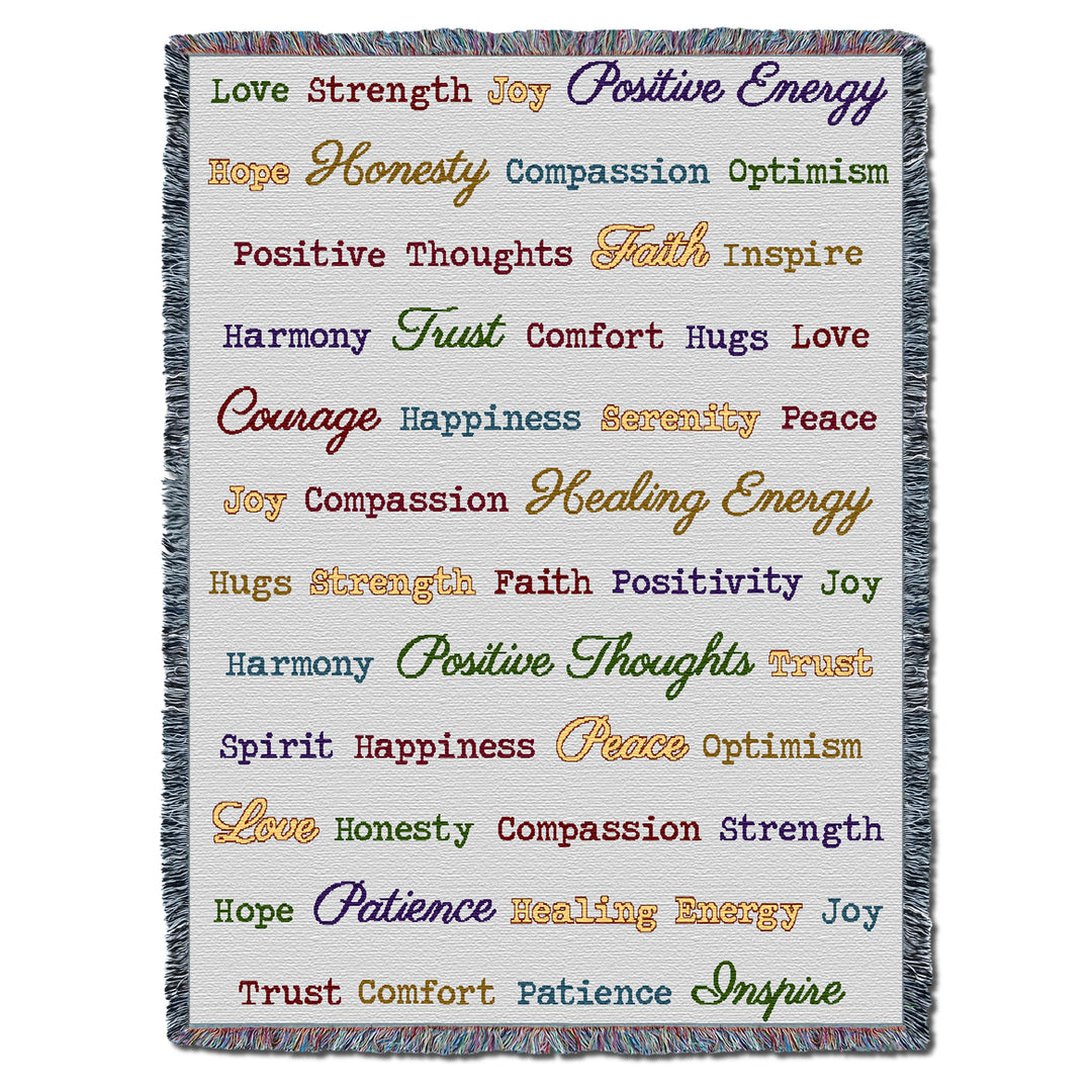 Word Hugs Grey Dots Multi-Color Text 54X70 Throw