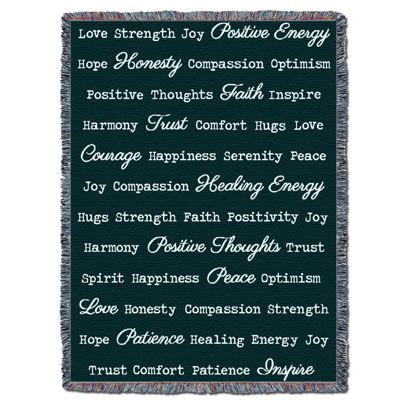 Word Hugs Dark Teal 54X70 Throw