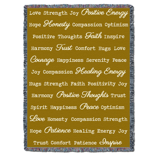 Word Hugs Gold 54X70 Throw