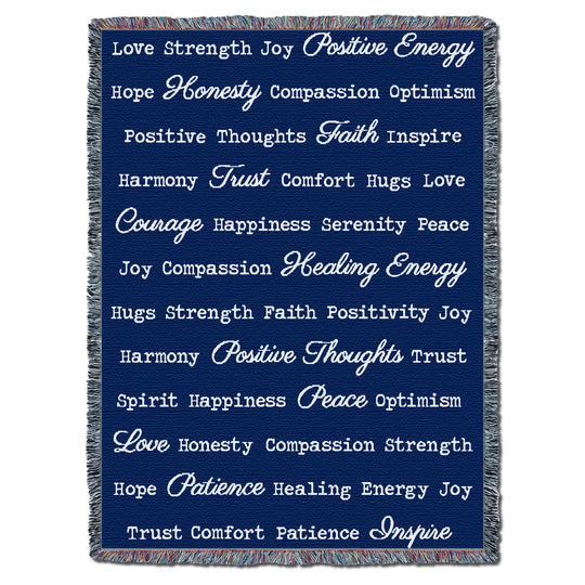 Word Hugs Dark Blue 54X70 Throw