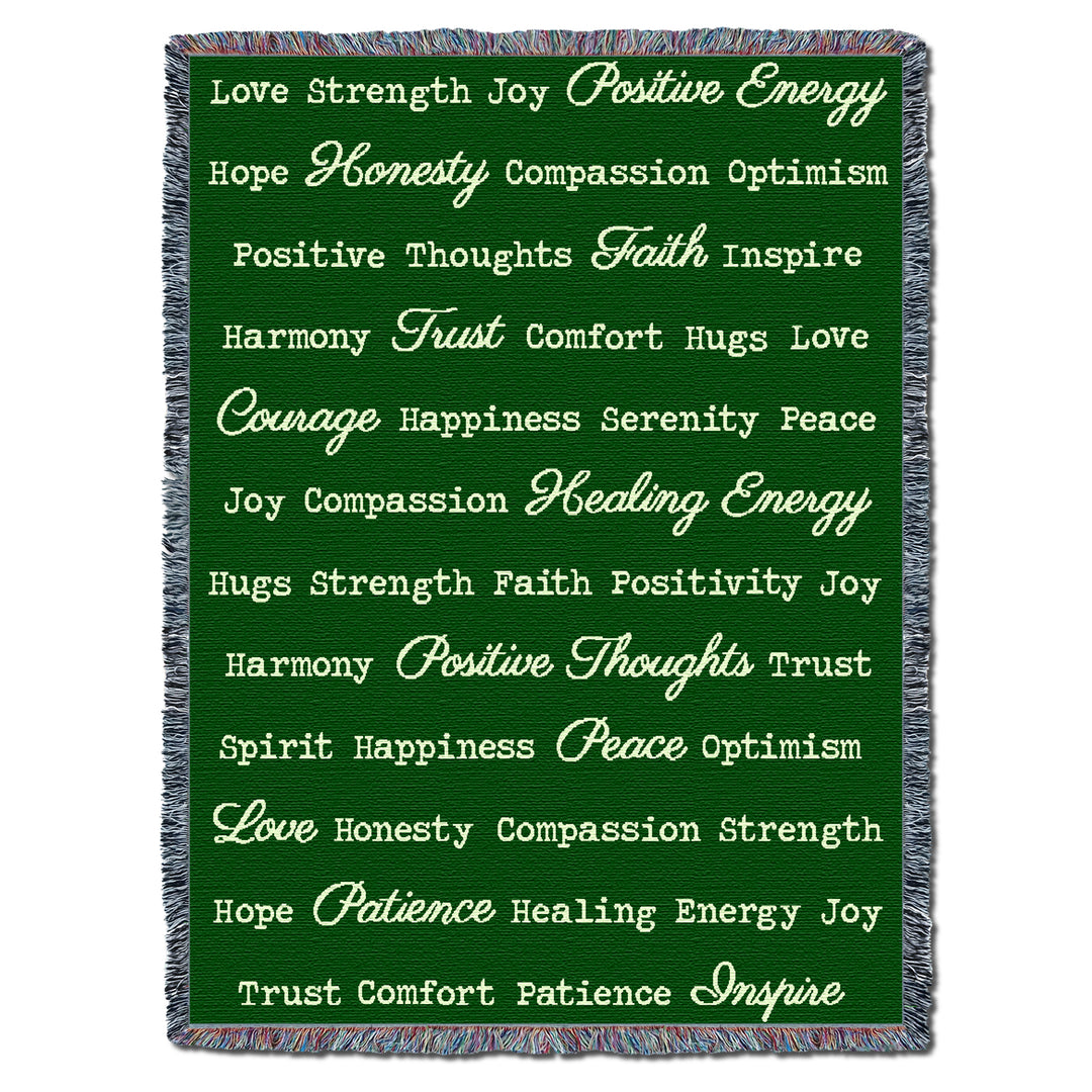 Word Hugs Green 54X70 Throw